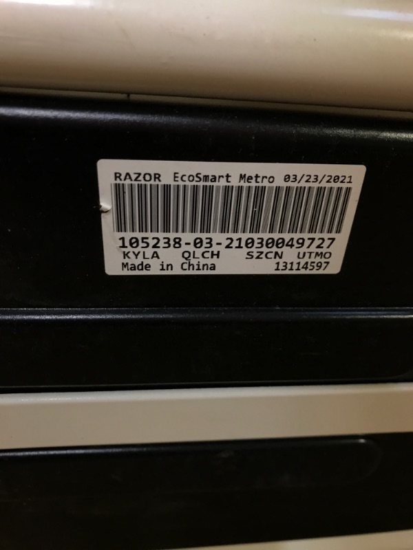 Photo 5 of Razor EcoSmart Metro Electric Scooter – Padded Seat, 16" Air-Filled Tires, 500w High-Torque Motor, Up to 18 mph, 12-Mile Range, Rear-Wheel Drive & Master Lock 8143D Bike Lock Cable with Combination