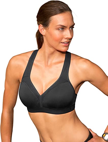 Photo 1 of Champion V-Neck Racerback, Moisture-Wicking Athletic Women, Moderate Support Sports Bra, C Logo, Size Small
