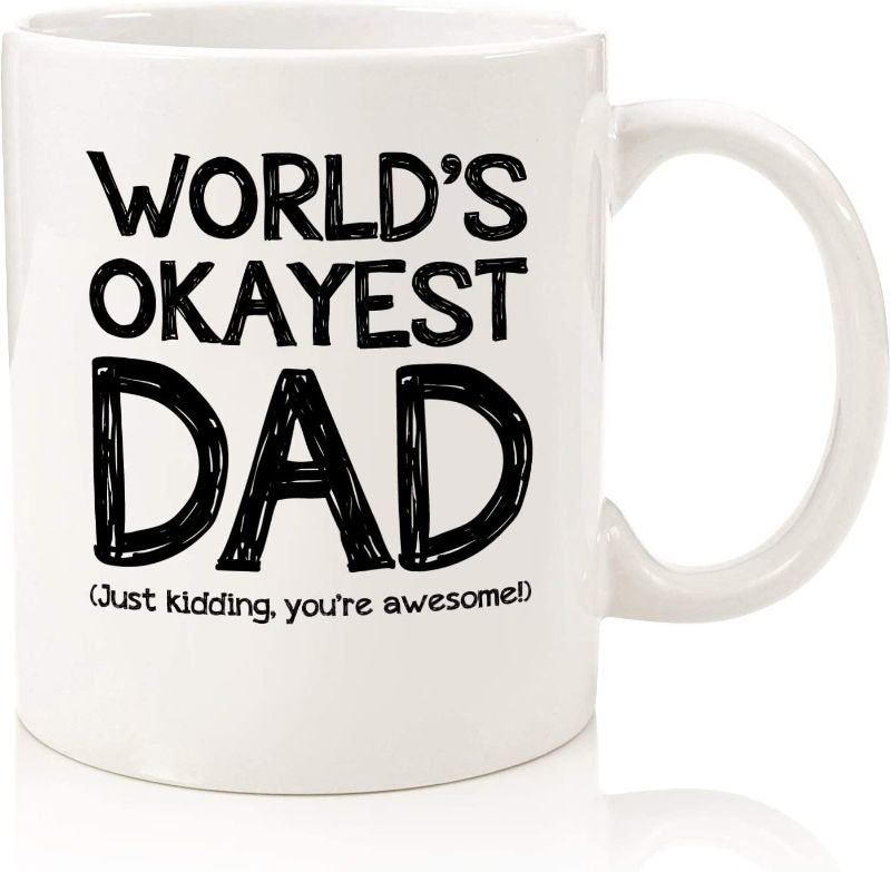 Photo 1 of World's Okayest Dad Funny Ceramic Coffee Mug - 11 Fluid Ounces