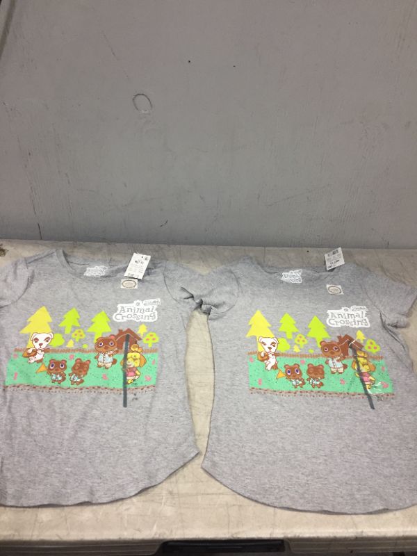 Photo 1 of 2 Nintendo Girls T shirt Short sleeve Graphic Animal Crossing Gray Size 7/8
