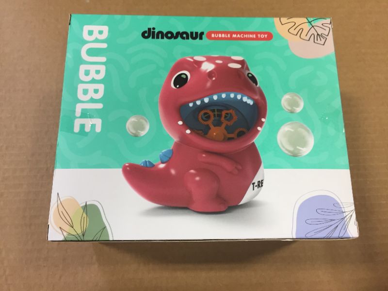 Photo 2 of Dinosaur Bubble Machine , Automatic Bubble Maker 500+ Bubbles Per Minute, Bubble Blower with 1 Bottle of Bubble Solution for Kids,Toddlers, Boys
