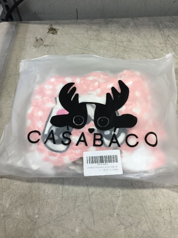 Photo 2 of CASABACO Kid Reindeer Onesie Pajamas Deer Christmas Halloween Costume Boy Girl Animal Onepiece (Pink, SIZE 120)
