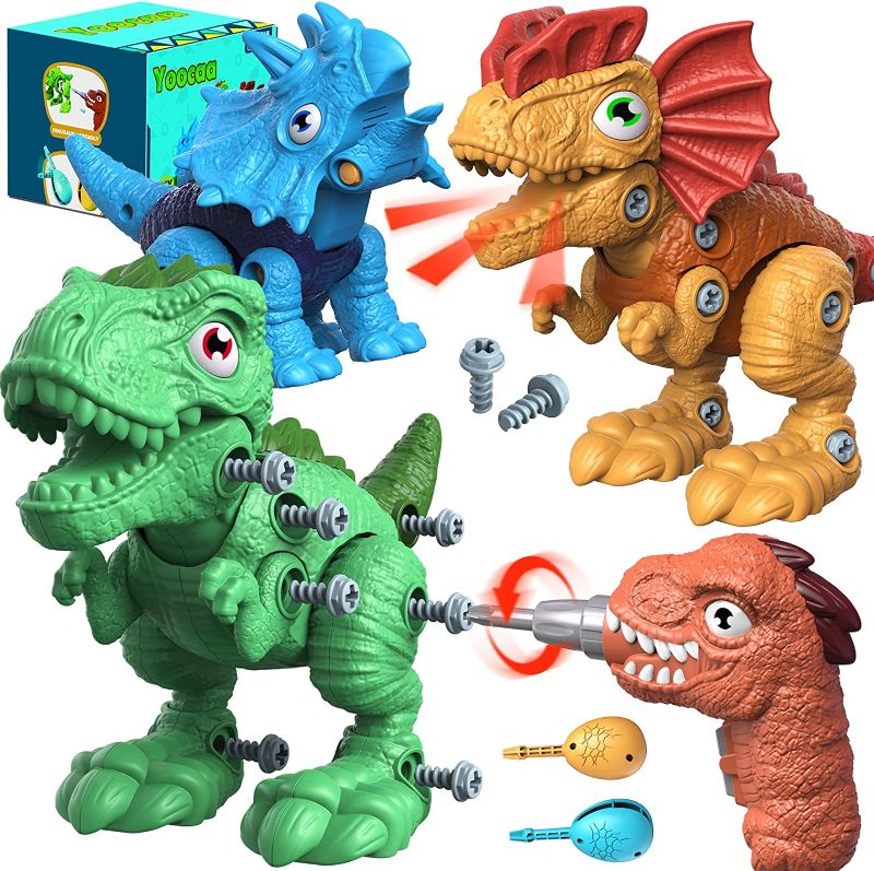 Photo 1 of Yoocaa Stem Dinosaur Toys for Kids 3-5 5-7, Dinosaur Take Apart Toys with Electric Drill, Learning Construction Building Boys Toys, Birthday Gift for 3 4 5 6 7 Year Old Children
