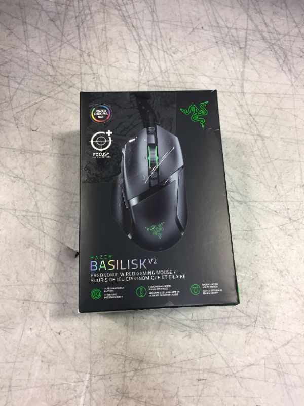 Photo 3 of Razer Basilisk v2 Wired Gaming Mouse: 20K DPI Optical Sensor, Fastest Gaming Mouse Switch, Chroma RGB Lighting, 11 Programmable Buttons, Classic Black
