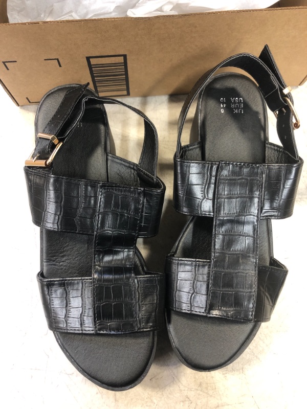 Photo 2 of black platform sandals women chunky heel SIZE 10