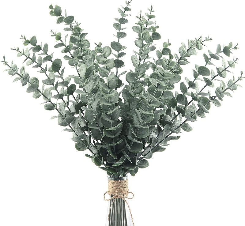 Photo 1 of Artificial Eucalyptus Leaves Fake Plant Branches Faux Greenery Real Touch for Floral Arrangement Vase