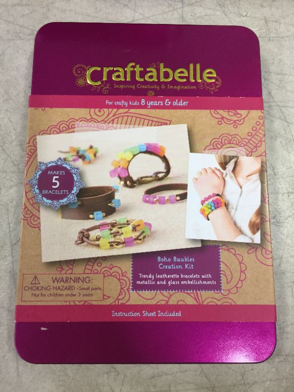 Photo 3 of Craftabelle – Boho Baubles Creation Kit – Bracelet Making Kit – 101pc Jewelry Set with Beads – DIY Jewelry Kits for Kids Aged 8 Years + --FACTORY SEALED --
