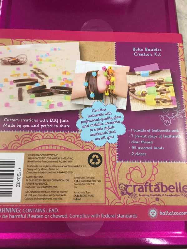 Photo 2 of Craftabelle – Boho Baubles Creation Kit – Bracelet Making Kit – 101pc Jewelry Set with Beads – DIY Jewelry Kits for Kids Aged 8 Years + --FACTORY SEALED --
