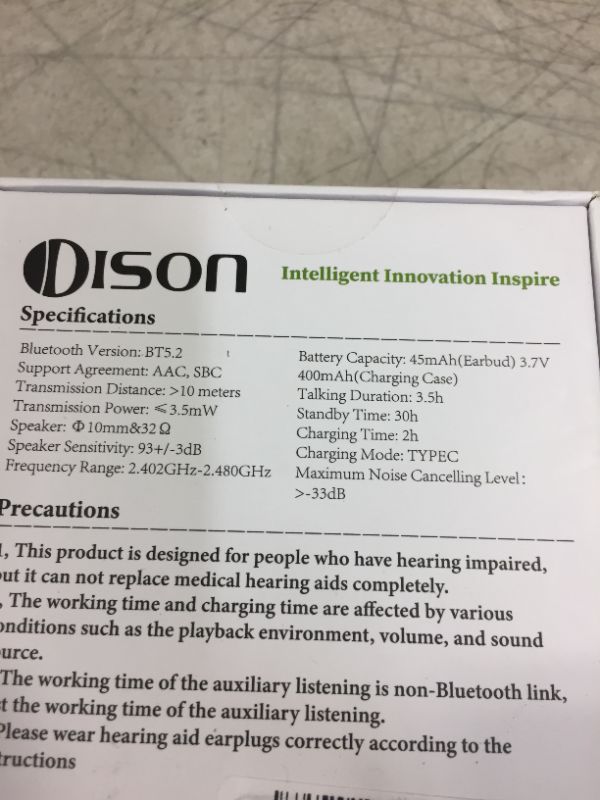 Photo 2 of DISON Hearing Aids for Seniors & Adults, Rechargeable Ultralight Hearing Amplifiers with Noise Reduction for Hearing Loss, Ear Sound Enhancer, Inner-Ear Hearing Aids with 3 Sizes Ear Tips (520) --FCATORY SEALED --
