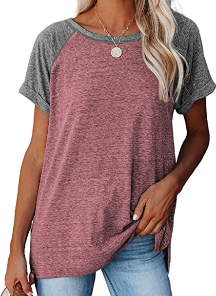 Photo 1 of Acelitt Women Summer Crewneck Short Sleeve Lightweight Casual T Shirt Blouses Tops, Large
