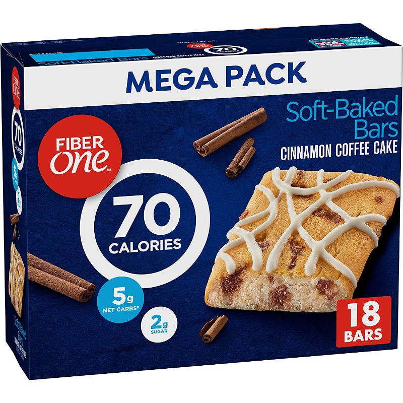 Photo 1 of Fiber One Soft Baked Bars, Cinnamon Coffee Cake, 16 oz, 18 Count Box, Best By July 2 2023
