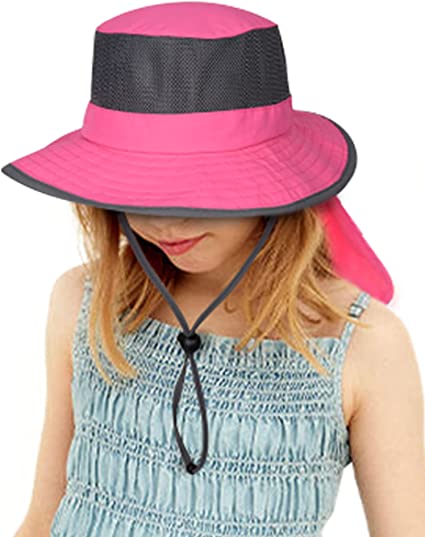 Photo 1 of Camptrace Sun Hats for Kids Wide Brim Boys Sun Hat with Neck Flap UPF 50+ Sun Protection for Boys Girls
