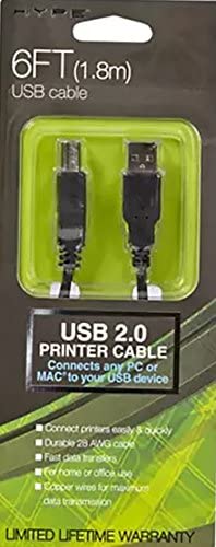 Photo 1 of 6FT (1.8m) USB 2.0 Printer Cable - Connects any PC or MAC to your USB Device
