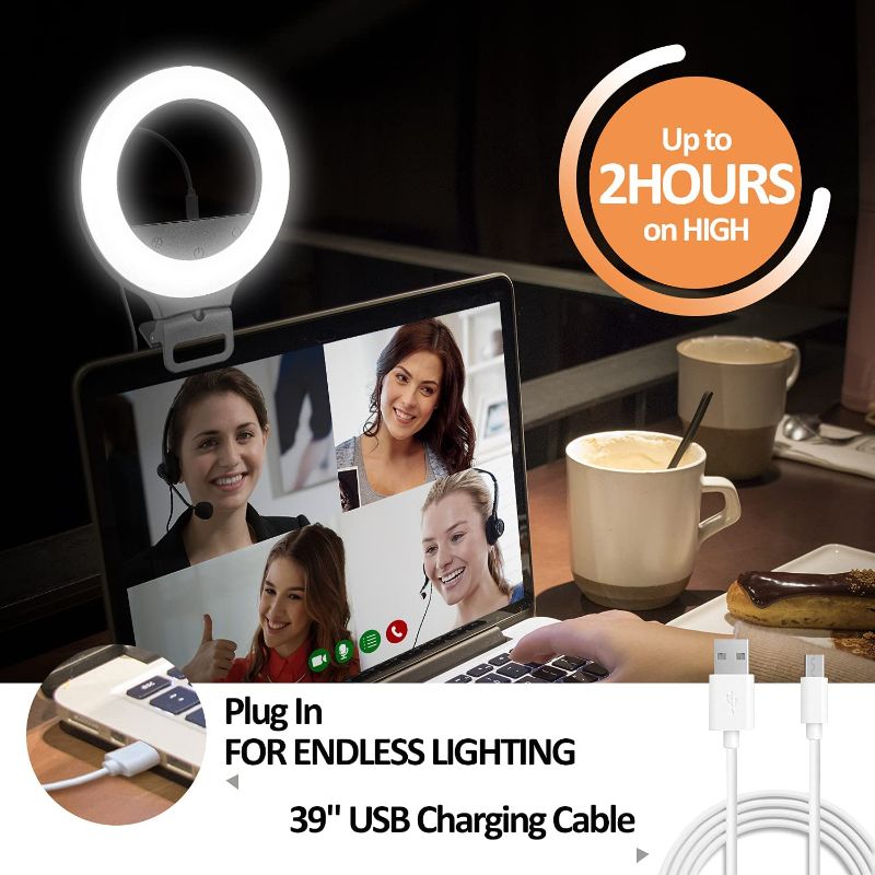 Photo 2 of Selfie Ring Light, SHEGINEL Clip on Phone Ring Light 3 Tones Selfie Light for Phone with 40 LED Beads Makeup Light Ring for Selfie, Photography, Livestream