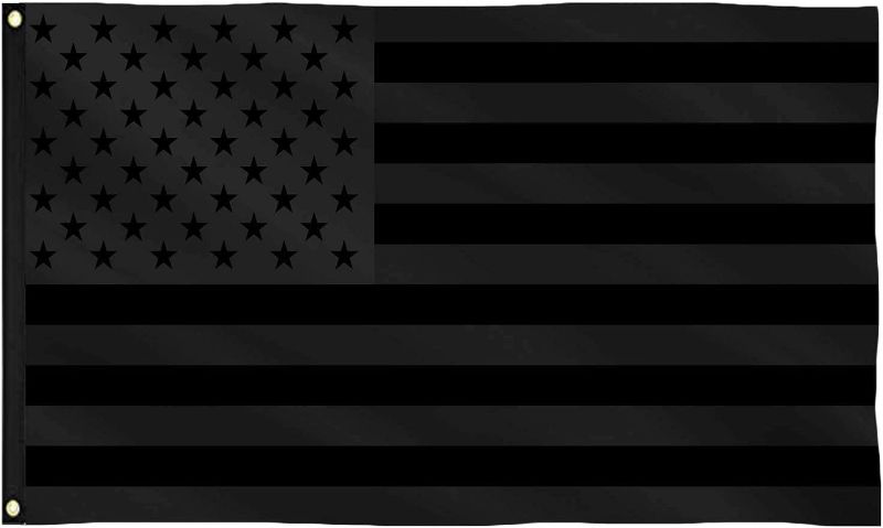 Photo 1 of 3x5 Ft All Black American Flag, Double Sided Printing, Double Stitched, Brass Grommets, Durable Fade Resistant Outdoor Indoor Black US Flag