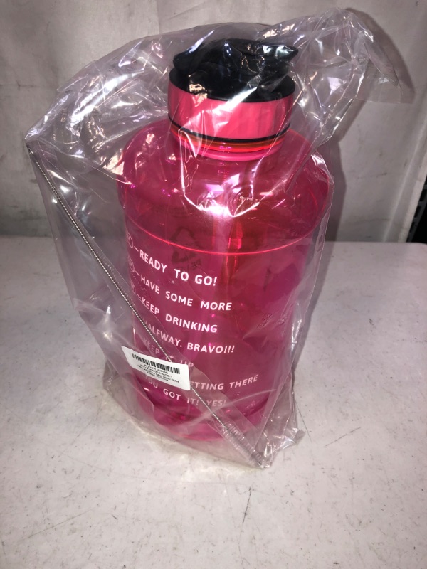 Photo 1 of 64 OZ PINK PLASTIC WATER BOTTLE , COMES WITH STRAW CLEANER BRUSH 