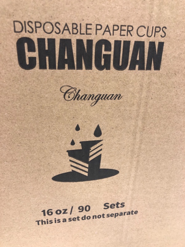 Photo 1 of 16 OZ 90 COUNT DISPOSABLE PAPER CUPS BURGANDY COLOR BY CHANGUAN