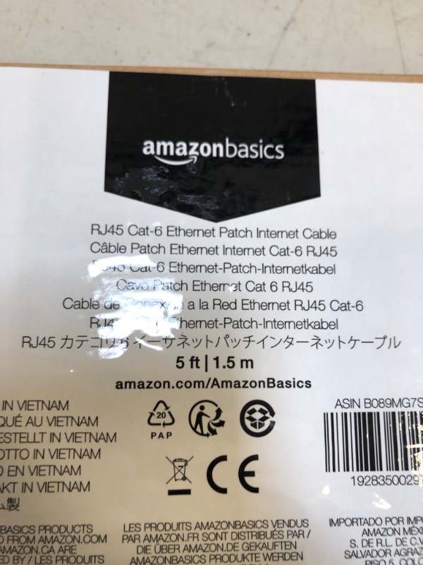 Photo 3 of Amazon Basics RJ45 Cat-6 Gigabit Ethernet Patch Internet Cable - 5 Foot