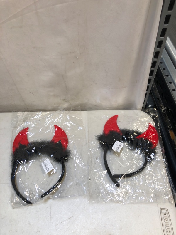 Photo 2 of Devil Horns Headband, Auzky Devil Ears Red Devil Horns Halloween Devil Headband for Men, Women and Kids
2 PACK 