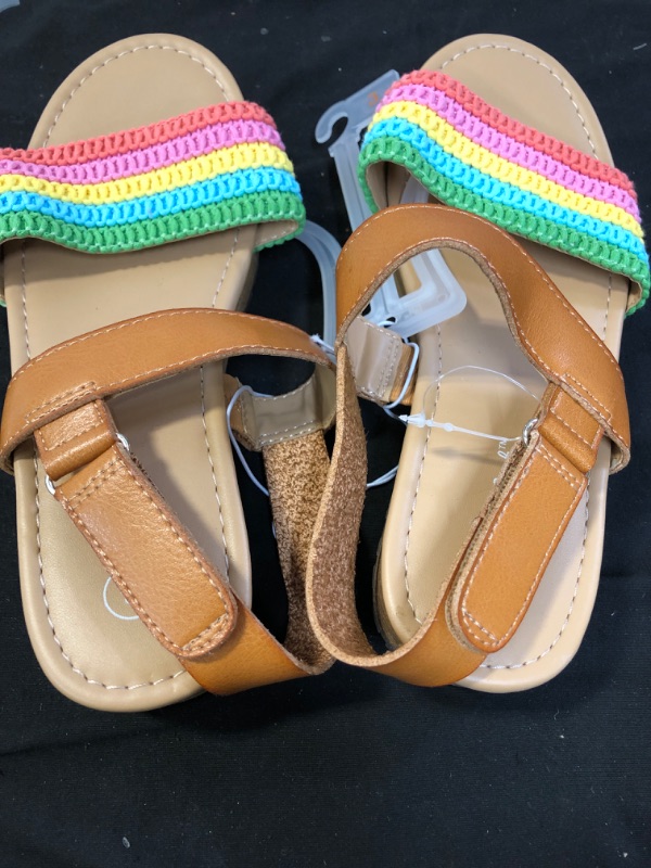 Photo 2 of Girls Ariana Rainbow Pattern Wedge Sandals - Cat  Jack  SIZE 3