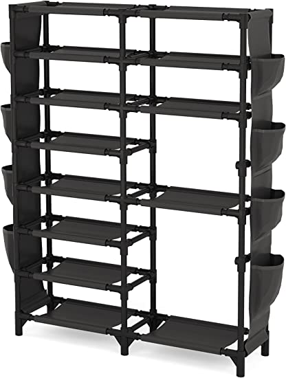 Photo 1 of 8 Tiers Shoe Rack 24-30 Pairs Shoe Storage Organizer Non-woven Shoe Shelf Boots Organizer