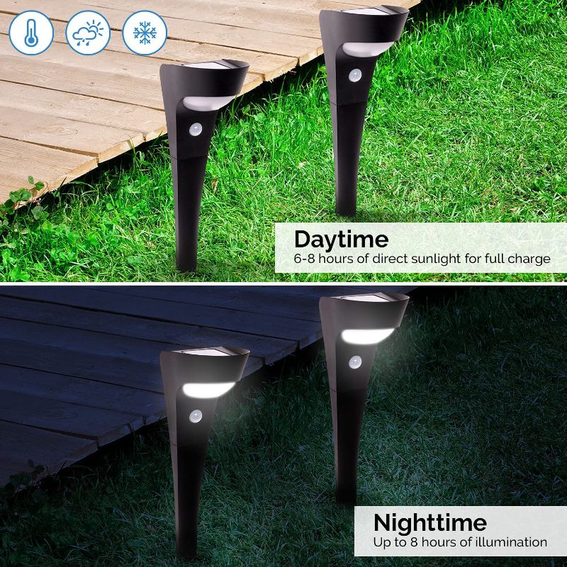 Photo 1 of 12 pcs GreenLighting Solar Motion Sensor Light for Pathways, Gardens - Outdoor Solar Lighting (12ct, Black)------new open for pictures
