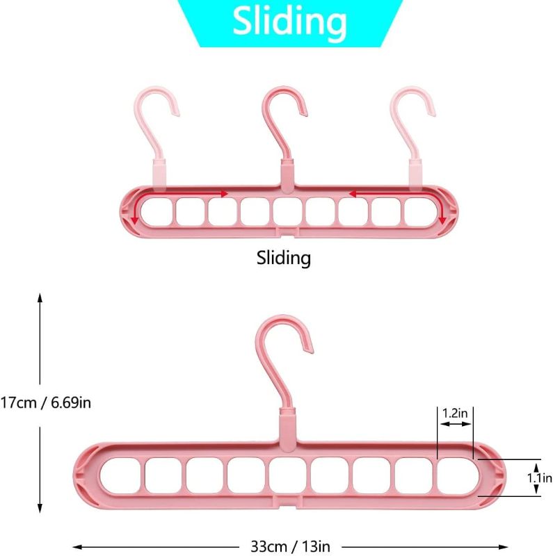 Photo 2 of Closet Organizers and Storage,12 Pack Sturdy Hangers for Closet Organizer, Dorm Room Essentials, Closet Storage, Magic Space Saving Hanger for Wardrobe Heavy Clothes (Pink)