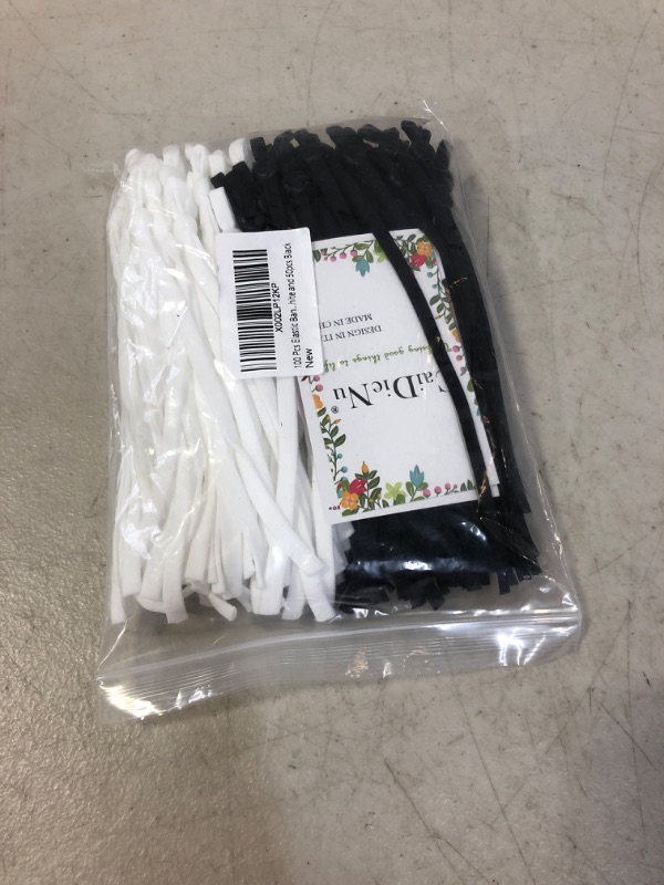 Photo 1 of 100 Pcs Elastic Bands with Adjustable Buckle,Elastic String Bands with Cord Locks,DIY Elastic Bands for Ear Loops,50pcs White and 50pcs Black