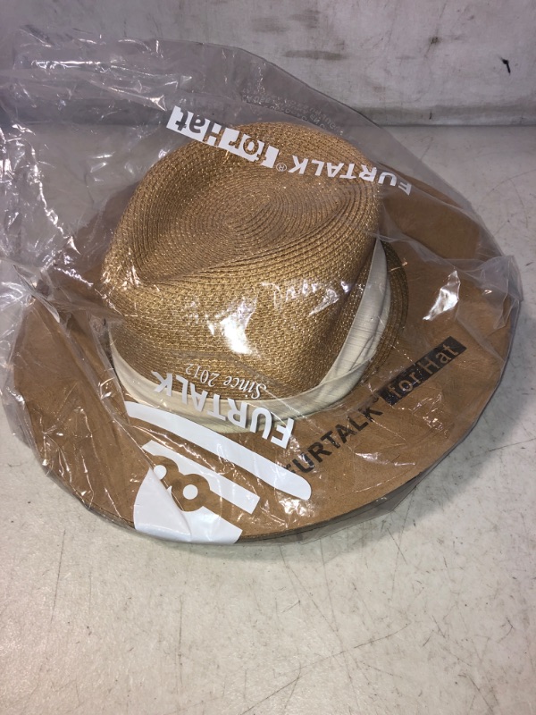 Photo 2 of FURTALK Panama Hat Sun Hats for Women Men Wide Brim Fedora Straw Beach Hat UV UPF 50 SIZE MEDIUM 