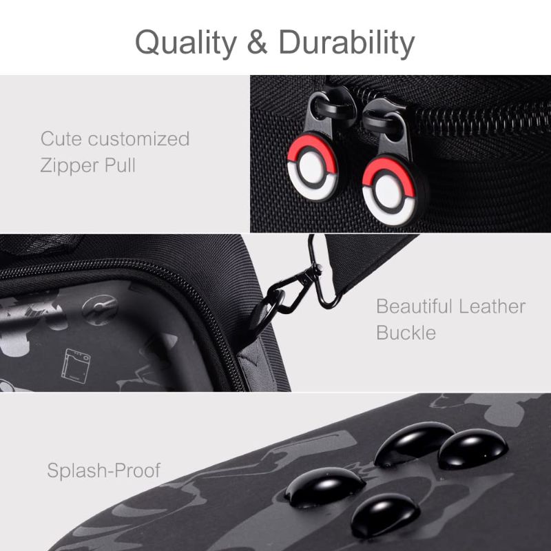 Photo 4 of Tombert Travel Carrying Case For Switch & Switch OLED, Tombert Design, Unique Shadow Printing, Deluxe Protective Hard Shell Carry Bag Fits Pro Controller for Nintendo Switch Console & Accessories