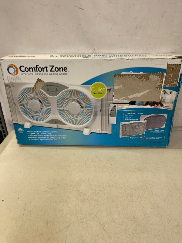 Photo 4 of Shinic 9 Inch Twin Window Fan with Remote, 3 Speeds, 3 Function, Reversible Quiet Air Flow, Kitchen Exhaust Fan with Additional Expandable Panel, 22.5"-37" Fit Household Window Fans for Bathroom
