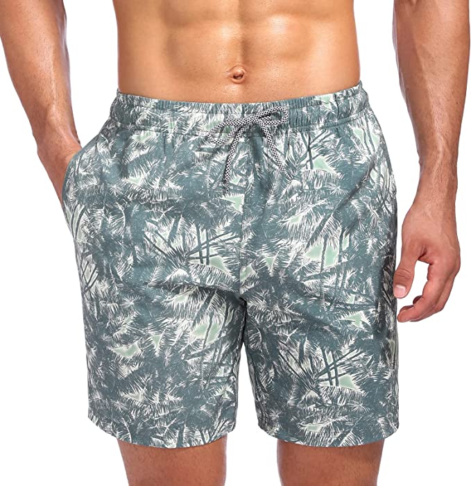 Photo 1 of Biwisy Mens Swim Trunks Quick Dry Beach Shorts Mesh Lining Swimwear Bathing Suits with Pockets  XL