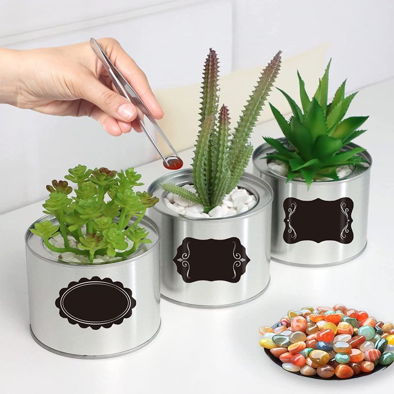 Photo 1 of Artificial Succulents in Pots - DIY Office Decor for Women Desk - Silver Bookshelf Decor Plants Potted, Decor Desk Greenery for Girls Women College Dorm