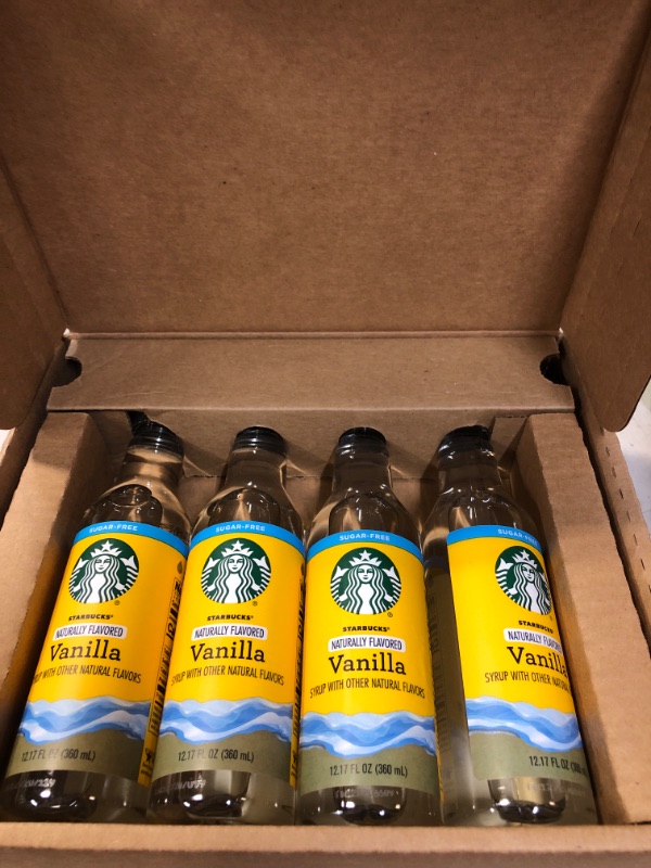 Starbucks Naturally Flavored Coffee Syrup, Vanilla, 12.17 Fl Oz (Pack
