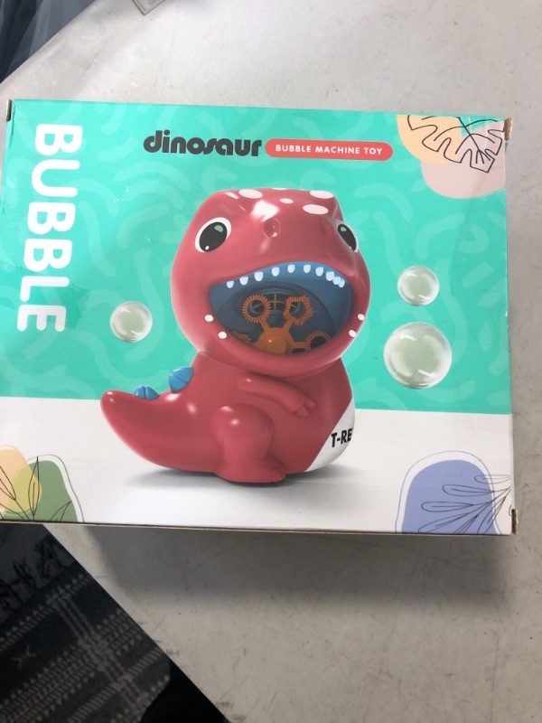 Photo 3 of Dinosaur Bubble Machine , Automatic Bubble Maker 500+ Bubbles Per Minute, Bubble Blower with 1 Bottle of Bubble Solution for Kids,Toddlers, Boys