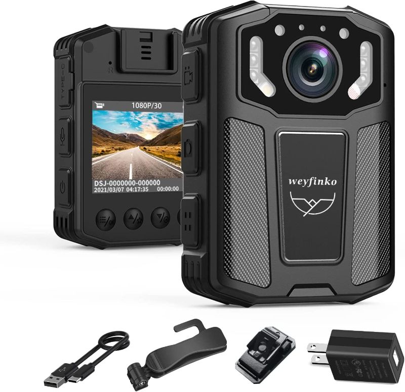 Photo 1 of Weyfinko FHD1080P Body Cameras with Audio and Video Recording,Portable Small Body Worn Camera for Law Enforcement with Infrared NightVision and 12 HR Battery Life Recording(W1,No Card)