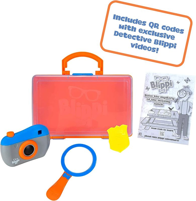 Photo 3 of Blippi Detective Roleplay Set - Carry Case, Camera, Personalized Yellow Badge, Magnifying Glass, Activity Sheets for Ultimate Toddler and Young Child Mystery Adventure - Exclusive Content Included