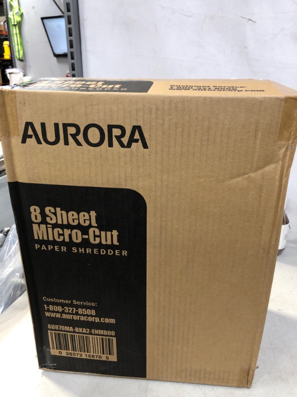 Photo 2 of Aurora High Security 8-Sheet Micro-Cut Paper Shredder- FACTORY SEALED 