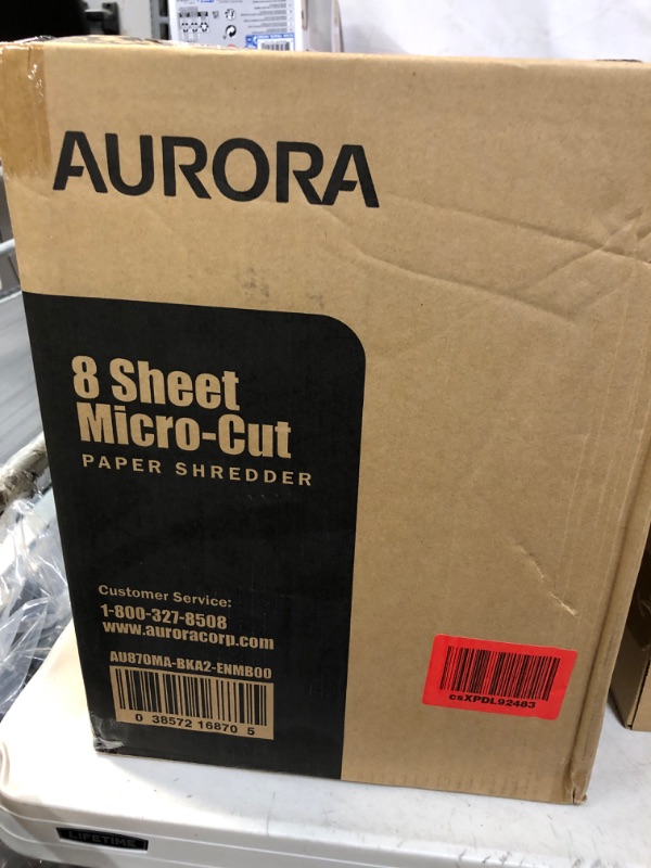 Photo 2 of Aurora High Security 8-Sheet Micro-Cut Paper Shredder- factory sealed 