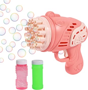 Photo 1 of Concentrated Bubble Solution?up to 300ml, 2022 New Automatic Bubble Machine Outdoor Toy for Kids and Adults, Best Gift (Pink)