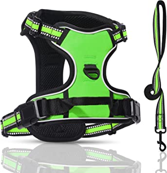 Photo 1 of  Dog Harness, Soft Front No Pull Dog Harness and Leash Set Dog Vest Harness with Soft Handle and 2 Leash Clips, Fully Adjustable and Easy to Control Harness for Small DOGS