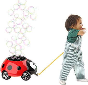 Photo 1 of Bubble Machine for Kids, Ladybug Bubble Blower Maker Kids Toddlers Bubble Maker Automatic Bubble Machine 3000+ Colored Bubble Per Minute Bubble Toys for Indoor Outdoor Birthday Party (Red)