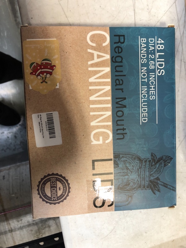 Photo 2 of 48-Count Regular Mouth Canning Lids(2.68 In) for Kerr Jars,Premium Food Grade Tinplate,Split-Type Jar Lids with Leak Proof Seals,100% Fit & Airtight.
FACTORY SEALED