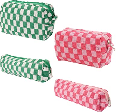 Photo 1 of 4 Pcs Checkered Makeup Bag Cosmetic Bag Makeup Pouch for Women, Large Capacity Makeup Bags with Zipper Green Red Pink
FACTORY SEALED