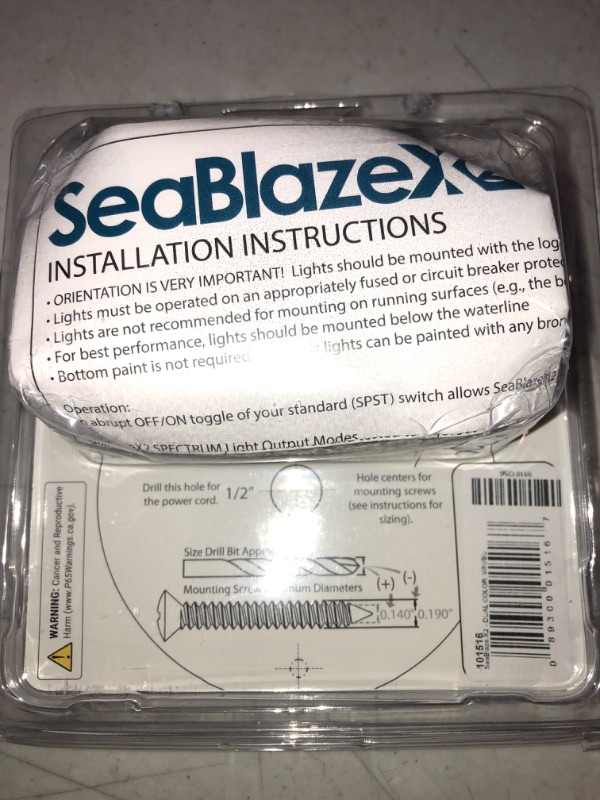 Photo 3 of 5" White and Blue SeaBlaze X2 Series Surface Mount Underwater LED Light...SeaBlazeX2 LED Underwater Light - Dual Color - White/Blue