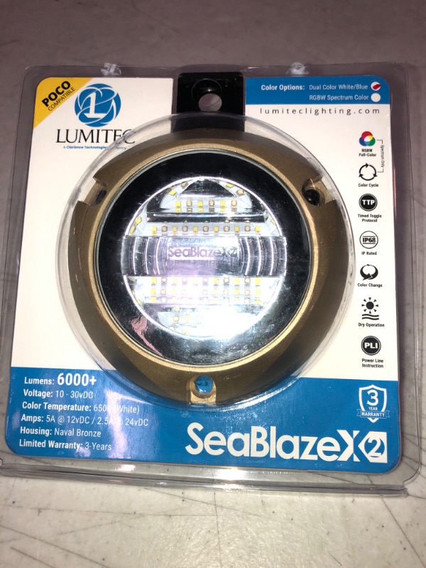 Photo 2 of 5" White and Blue SeaBlaze X2 Series Surface Mount Underwater LED Light