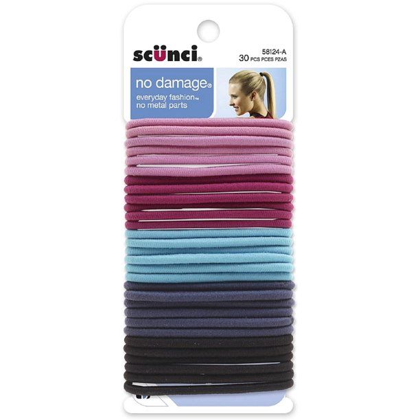 Photo 1 of 4 Pack - Scunci No-damage Pastel Hair Elastics 30 ea , COLORS VARY FROM STOCK PIC 