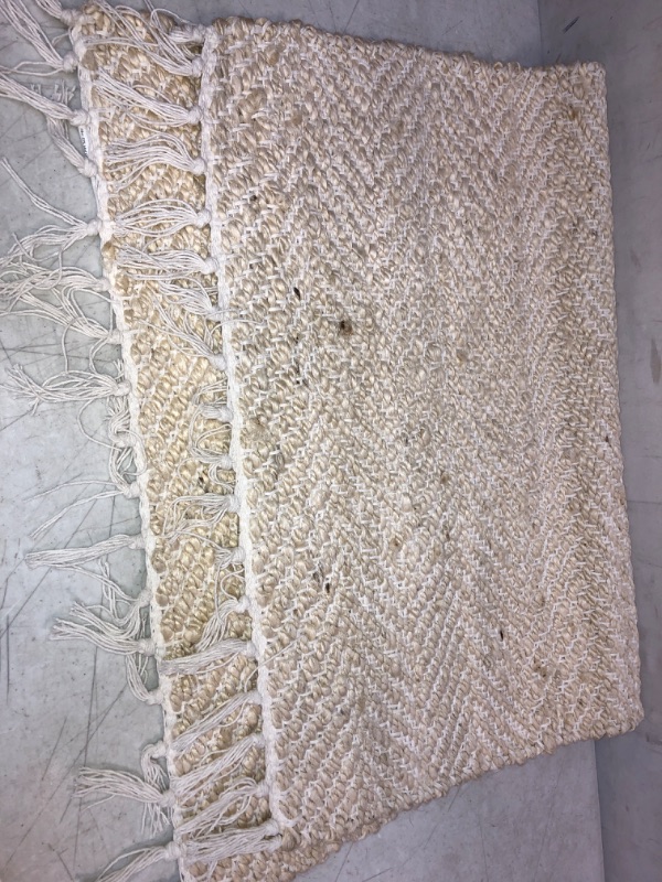 Photo 2 of 2'x3' Handloom Woven Accent Rug Natural/Ivory - Threshold