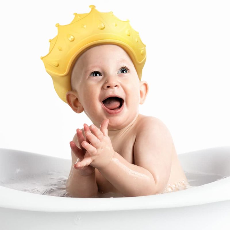 Photo 1 of Baby Shower Cap Waterproof Shampoo hat for Children Toddler Girls Boys Protect ears eyes.Adjustable Silicone Bathing Crown. 5.9 x 5.12 x 0.7 inches


