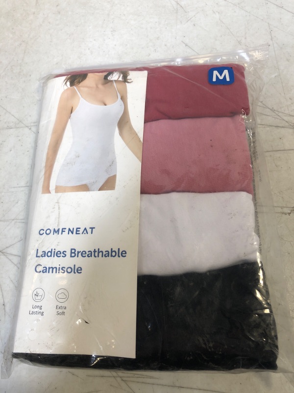 Photo 2 of Comfneat Women's 4-Pack Slim-Fit Camisoles Cotton Adjustable Spaghetti Strap Top Underwear SIZE MEDIUM
